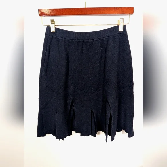 VINTAGE ST.JOHN Retro Dark Blue Knit Luxury Skirt Size 4 NWOT! - Picture 5 of 5